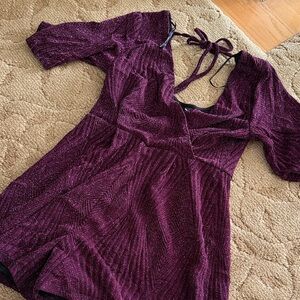 Elegant Purple Textured Sparkle Dress